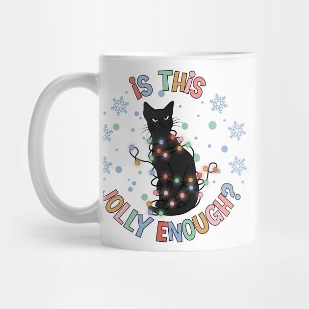 Is This Jolly Enough, Funny Cat Christmas Apparel by ThatVibe